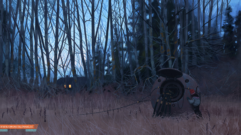 Illustration for article titled Cool paintings show the everyday life of a post-futuristic world